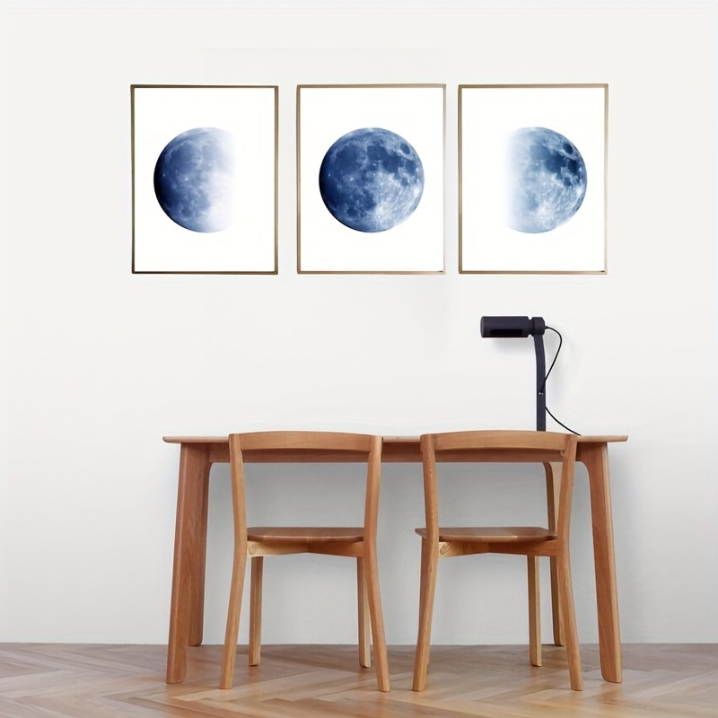 Phases of the Moon Art Print Canvas Wall Art For Home Decoration Wooden  Framed 12 X 16 : : Home