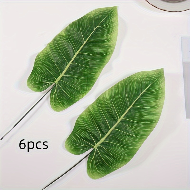 Image of 6pcs Artificial Green Leaves Green Wreath Wedding Arched Flower Center Decoration Balloon Arched Home Decoration