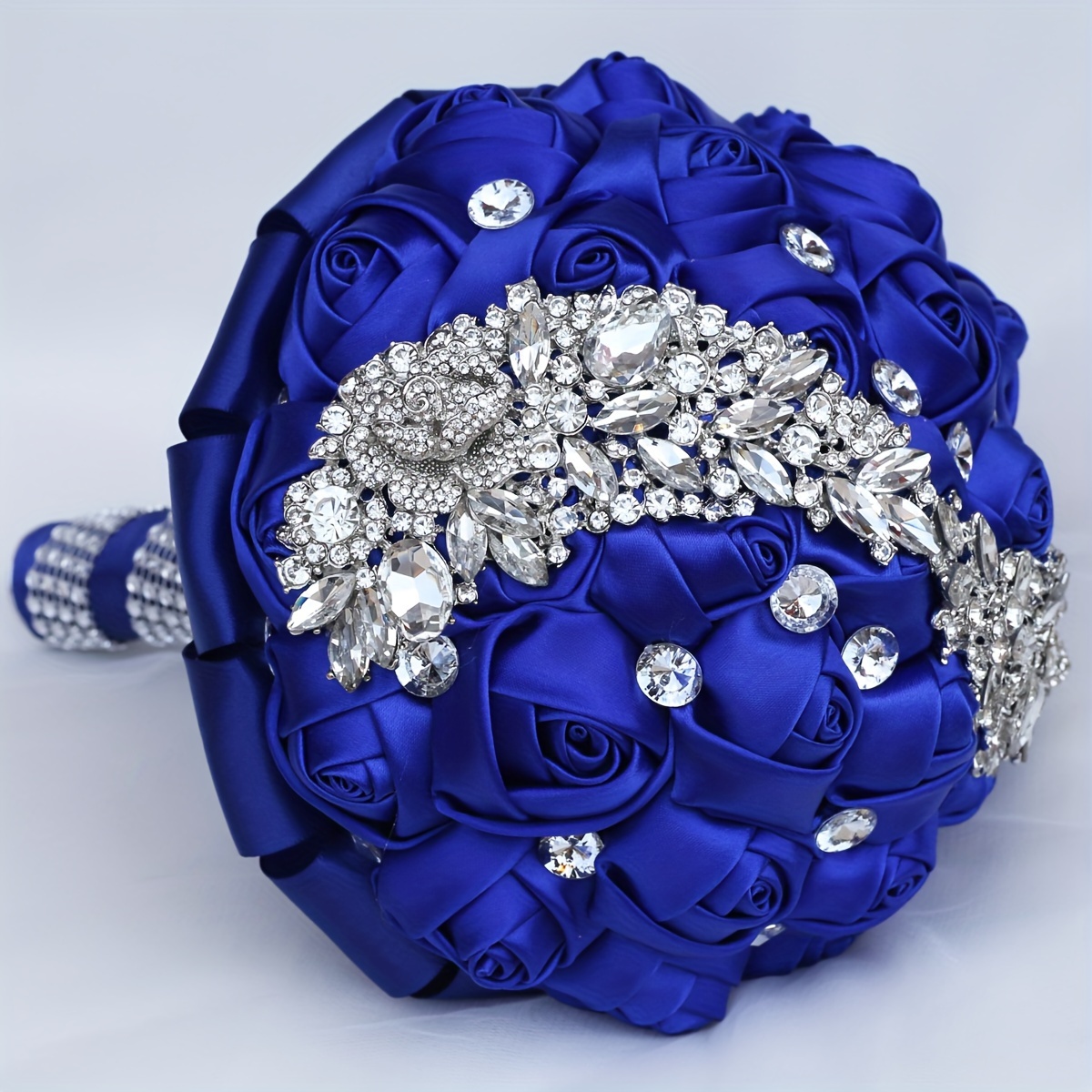 zamonaviy to'y buketi, yaltirab turadigan kristallar, polyester va spandeks bilan, qo'lda ushlash uchun to'y gulchambari, w445 tafsilotlari 26
