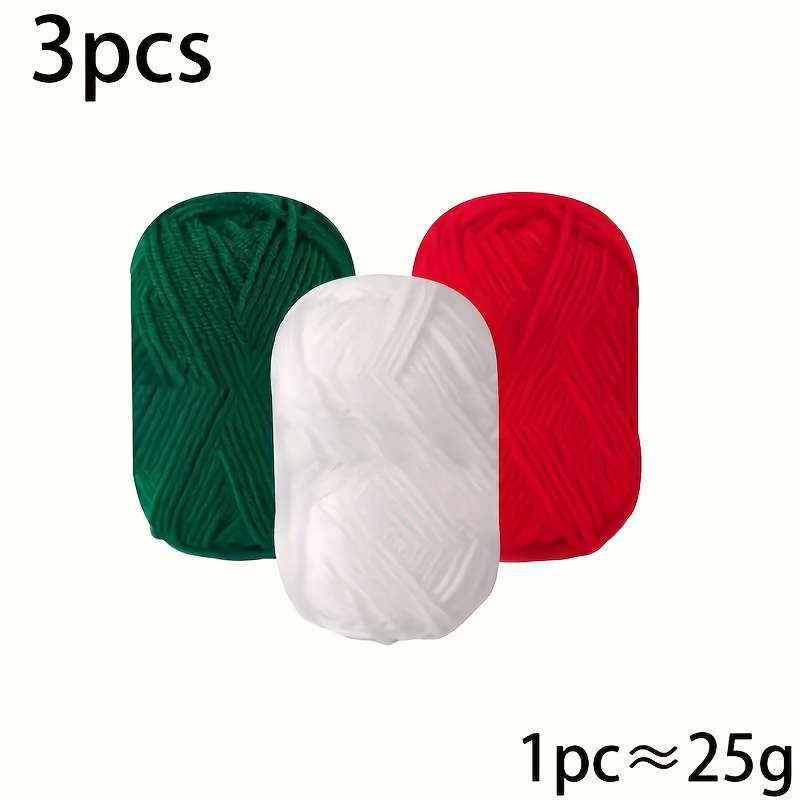 TEMU 3pcs Christmas Color Yarn For Diy Craft Scarves, Hats, And Stocking Decorations – Perfect For Knitting Sweaters, Gloves, Blankets, Etc. Each