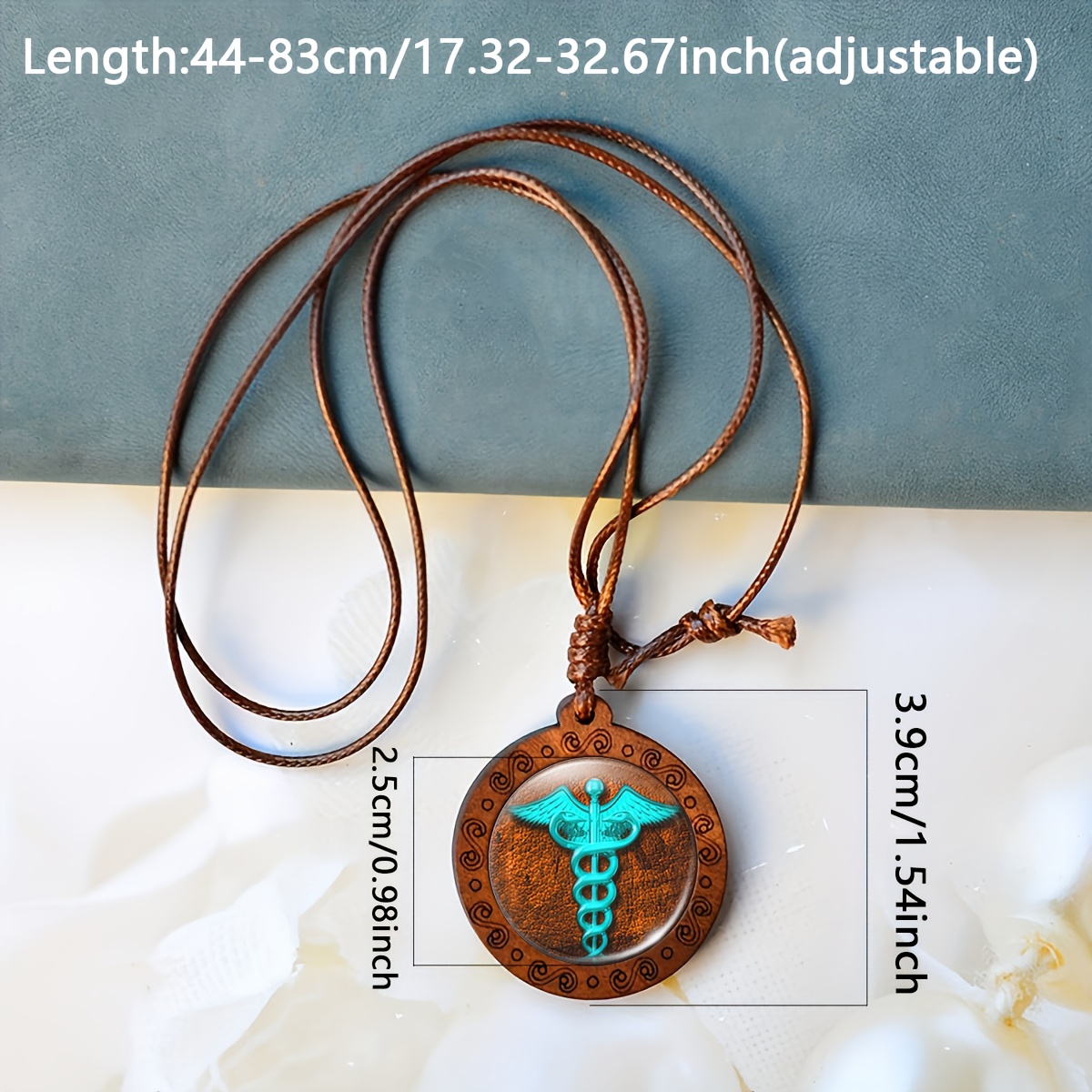 Handmade Blue Double Snake Pendant Necklace, Unisex