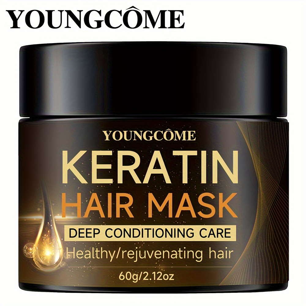 

Keratin Hair Mask Professional Hair Care Mask Deep Hair Conditioner For All Hair Types, Deep Conditioning Hair Care Product, Smoothens, Moisturizes Damaged And Dry Hair, With Plant Squalane