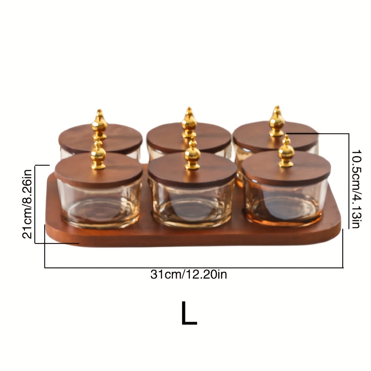 Image of Light Plate Home Snack Tray Living Room Divided Fruit Plate Tea Room Glass Bowl Dessert Acacia Wood Tray 4-can With Lid