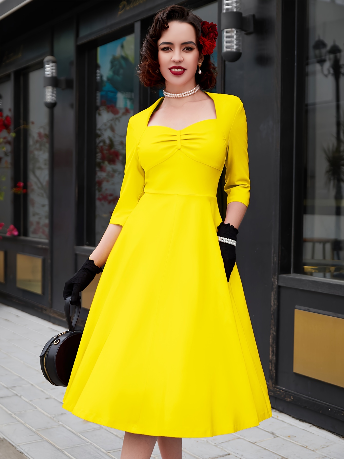 vintage yellow dress