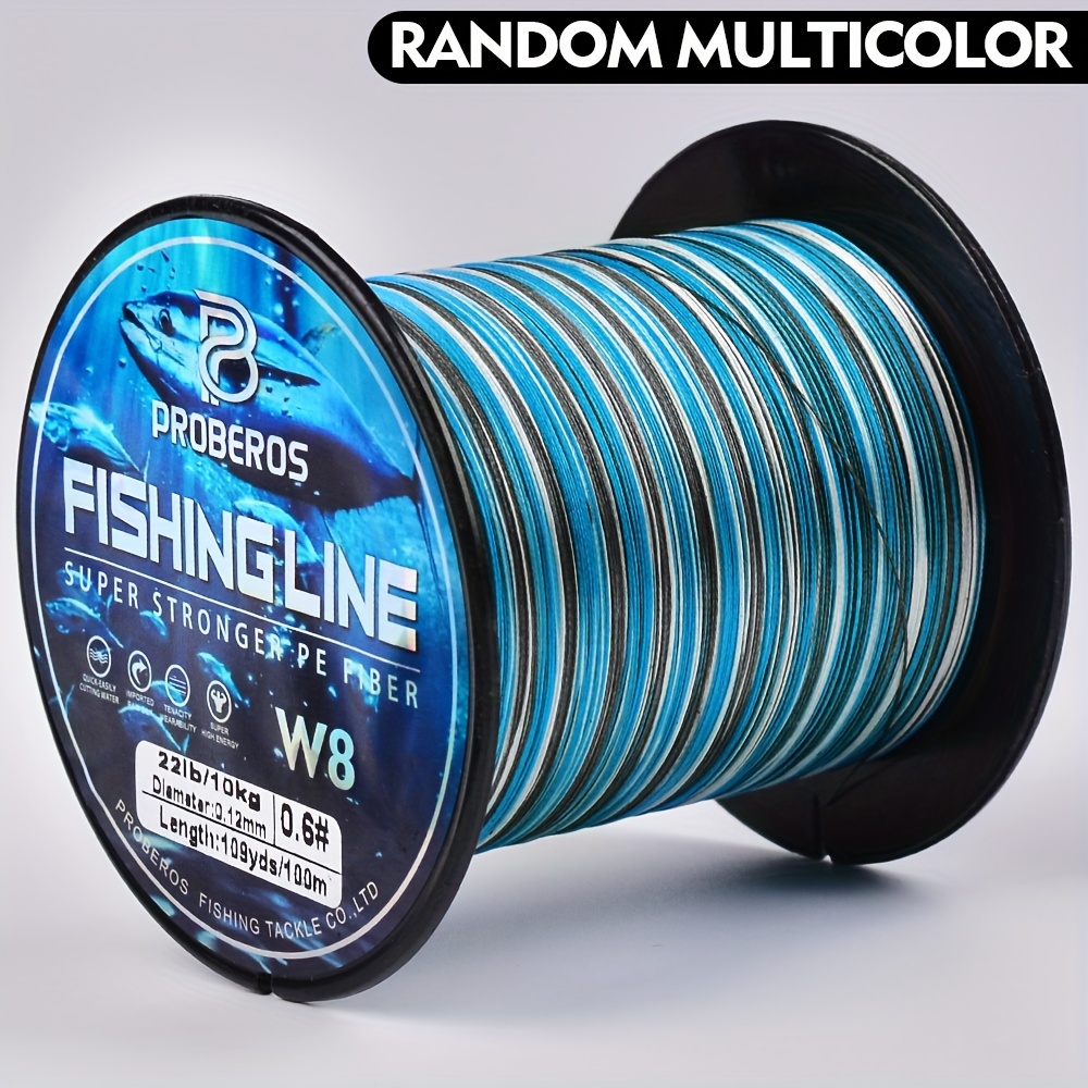 1pc 8-strand Multifilament Pe Braided Line, Blue Camo, 20-106lb, 109yds, For Smooth Long Casting, 5 Random Multicolor Options