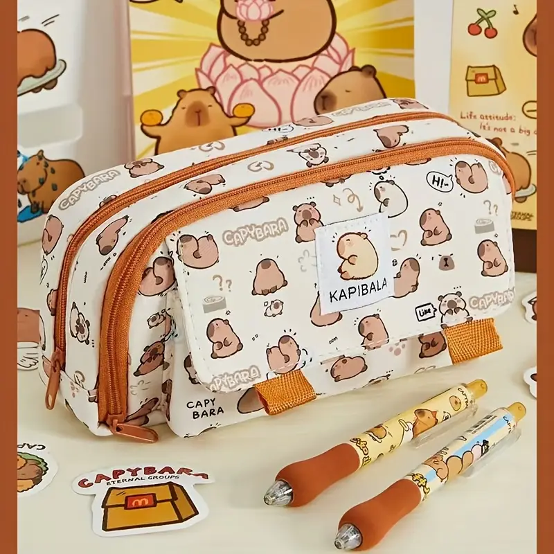 Capybara pluche etui, Capibara pluche pennenzakje voor meisjes, pluche Capybara pluche etui, Capibara pluche pennenzakje voor meisjes, pluche