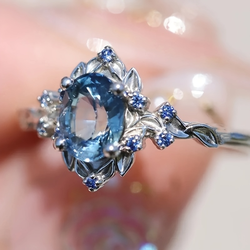 Copper Engagement Ring with Cubic Zirconia