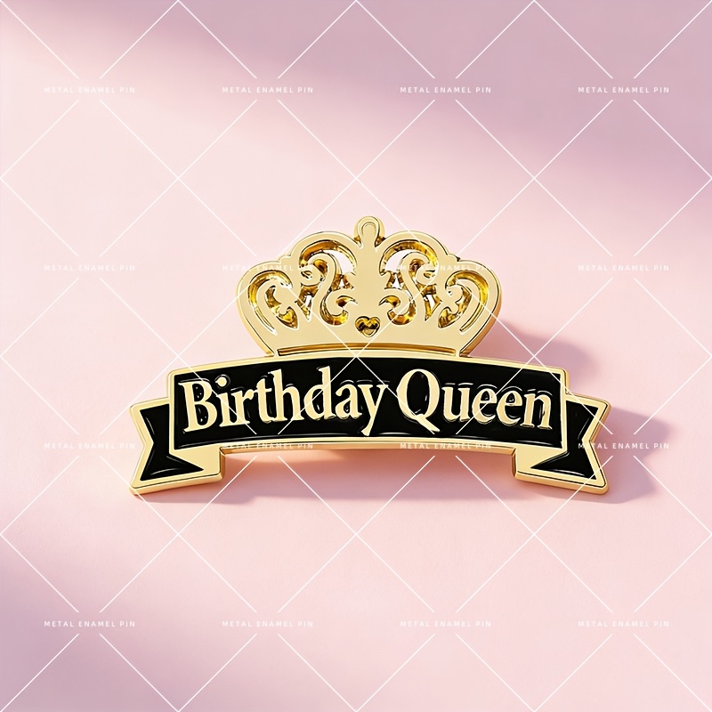 TEMU 1 pièce Badge d'anniversaire couronne ajourée, style vintage , convient pour la décoration de cols de robes/chemises, cadeau idéal pour les