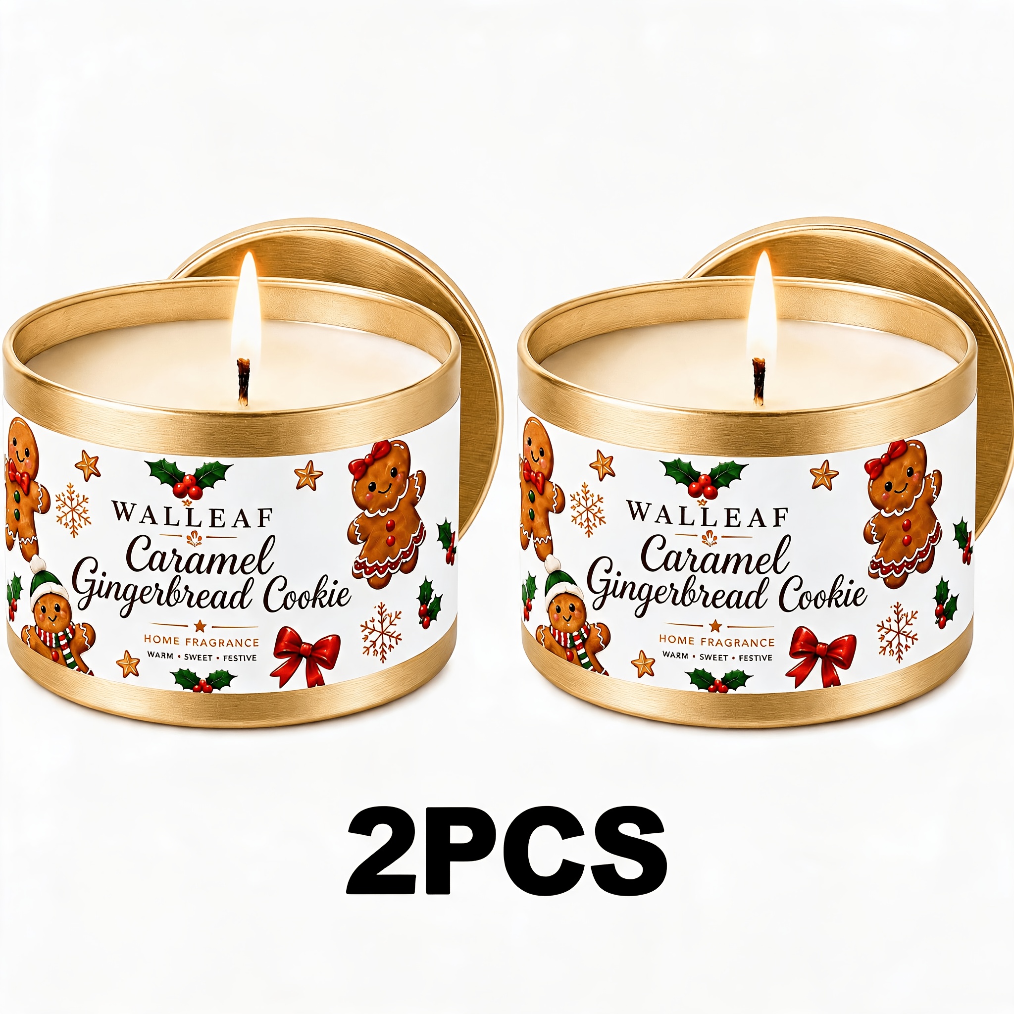 TEMU Walleaf Caramel Scented Candle, Featuring A Sweet Caramel Cookie Fragrance With Warm Baked Dessert Notes. This Holiday Bakery-style Indoor