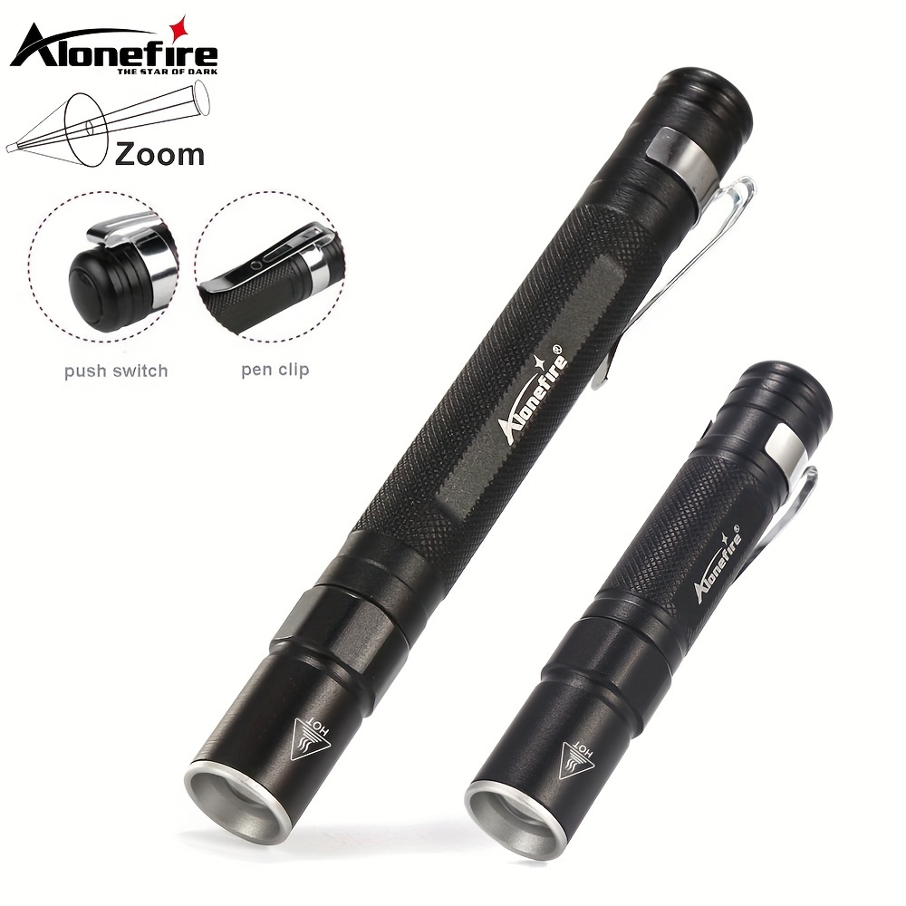 Torcia Tattica Piccola LED Super Luminosa - Forma Penna, Alluminio, Batterie AAA, Per Campeggio E Emergenza