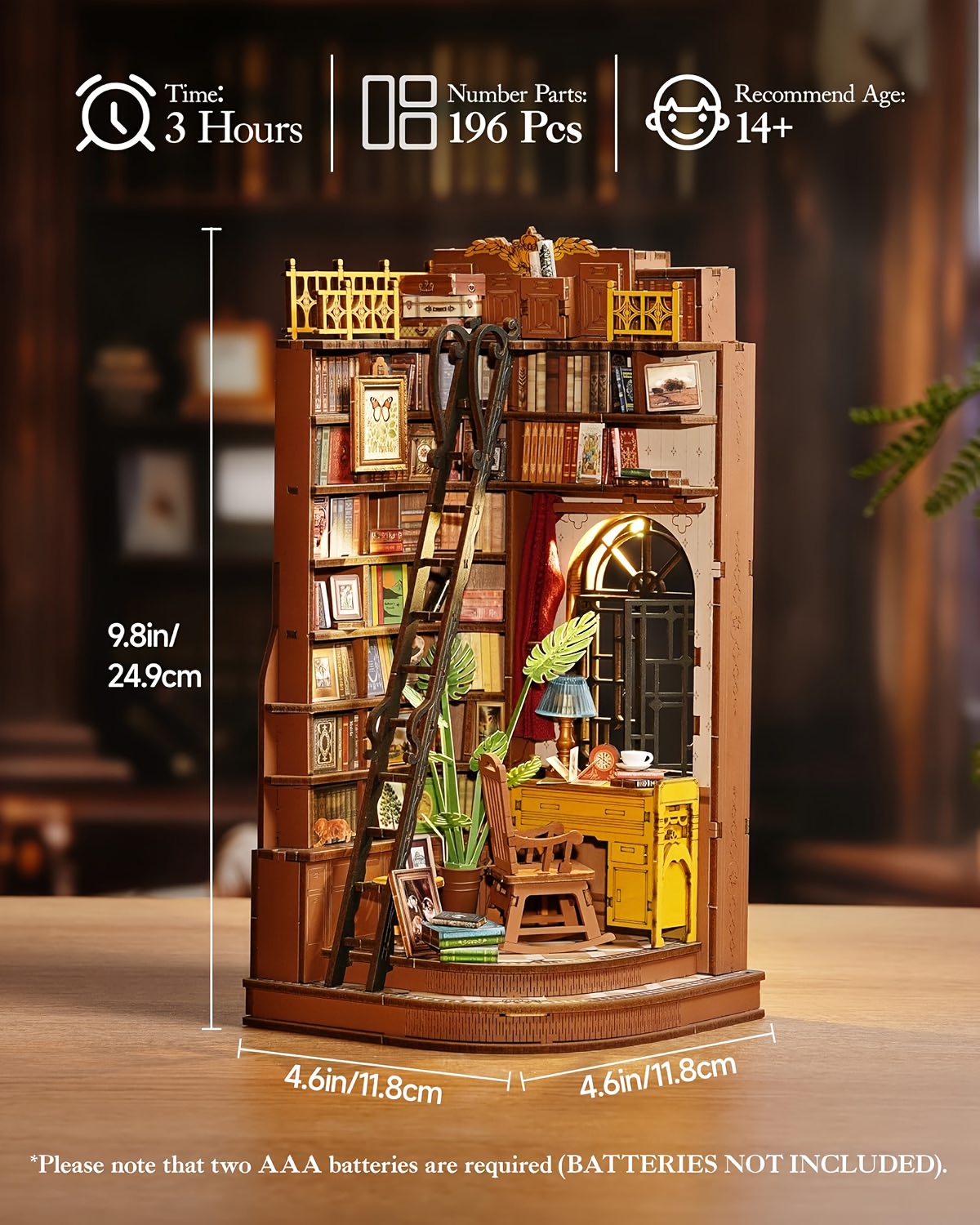 diy book nook kit adults 3d wooden puzzle miniature - Temu