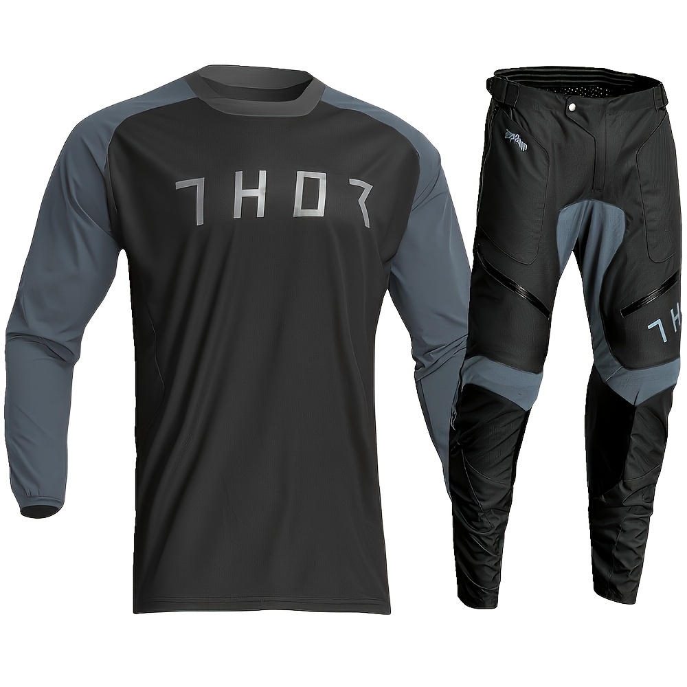  2025 terrain black charcoal jersey pants motorcycle racing mountain bicycle set motorcycle off road sports motorcycle clothing combination motorcycle 0