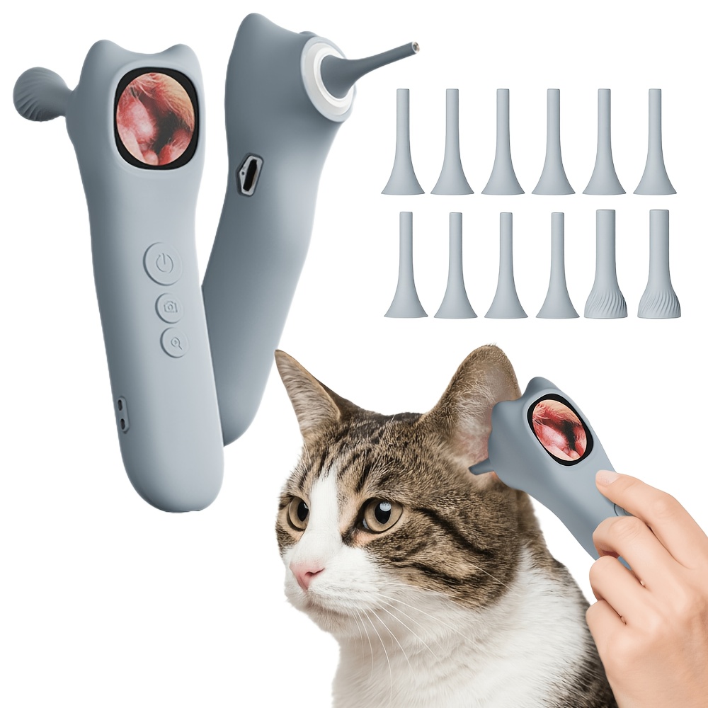 This Home-Use Pet Smart Detector Combines Four Functions in One, Featuring a 1080P High-Definition Ear Endoscope Camera with 4X Zoom for Clear Internal Viewing. It Comes with 12 Specialized Examination Heads to Fit Different Body Parts - Image 2