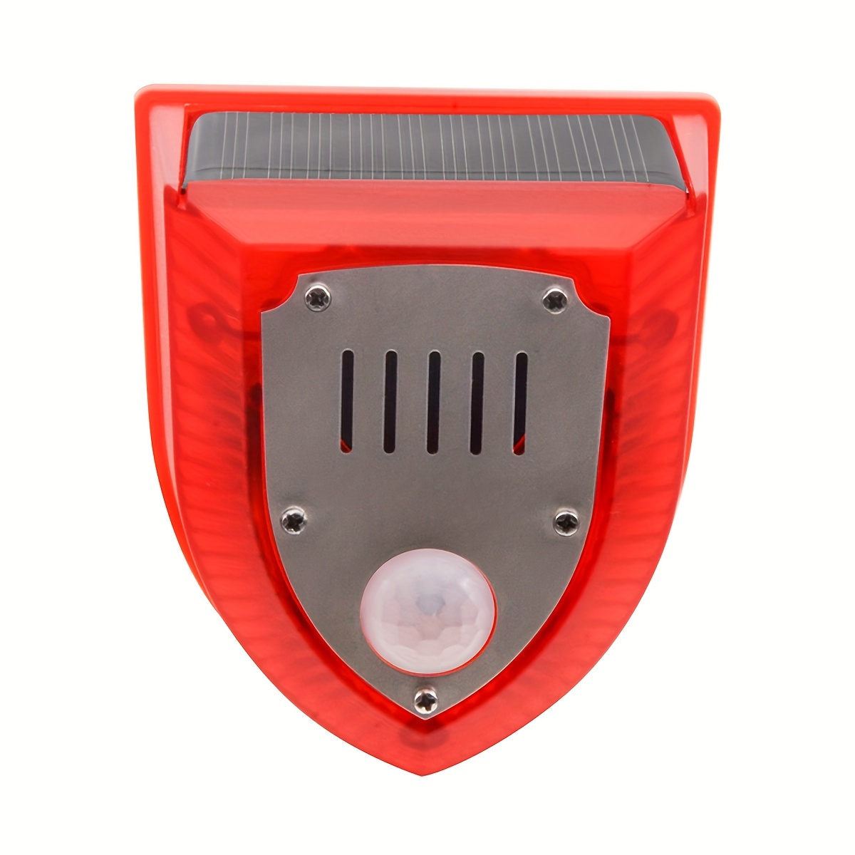 TEMU 1pc Ruocin Solar Security Alarm Light With 129db & Dog Barking Sound, Motion Sensor Strobe Warning Lamp For Outdoor Farm Barn Villa Yard, Solar Charging, Lithium Battery, Application Control