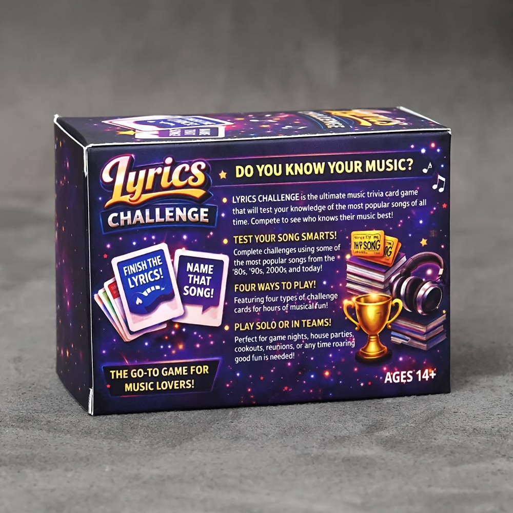 140-Card Music Trivia Board Game for Parties