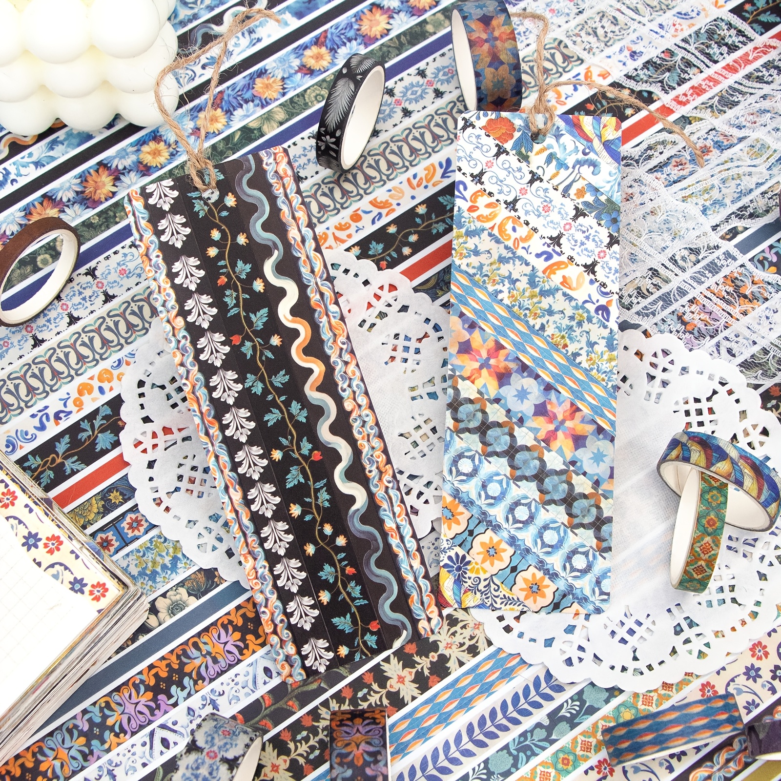 56 Rolls Vintage Floral Washi Tape Set