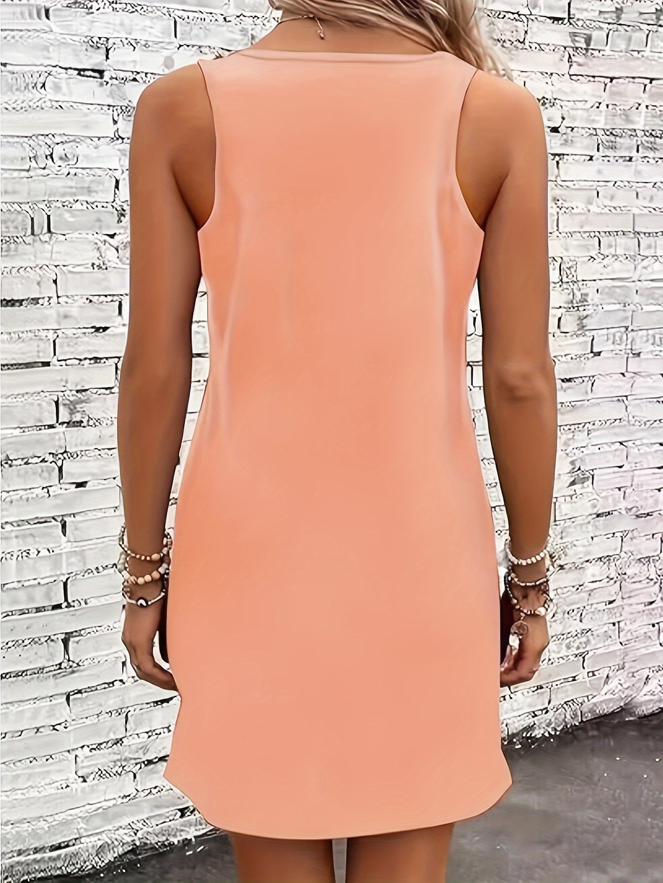 Tankjurk Met Ringdetail In Grote Maat, Casual Mouwloze Jurk Voor Lente & Zomer, Kleding In Grote Maten Voor Vrouwen 4