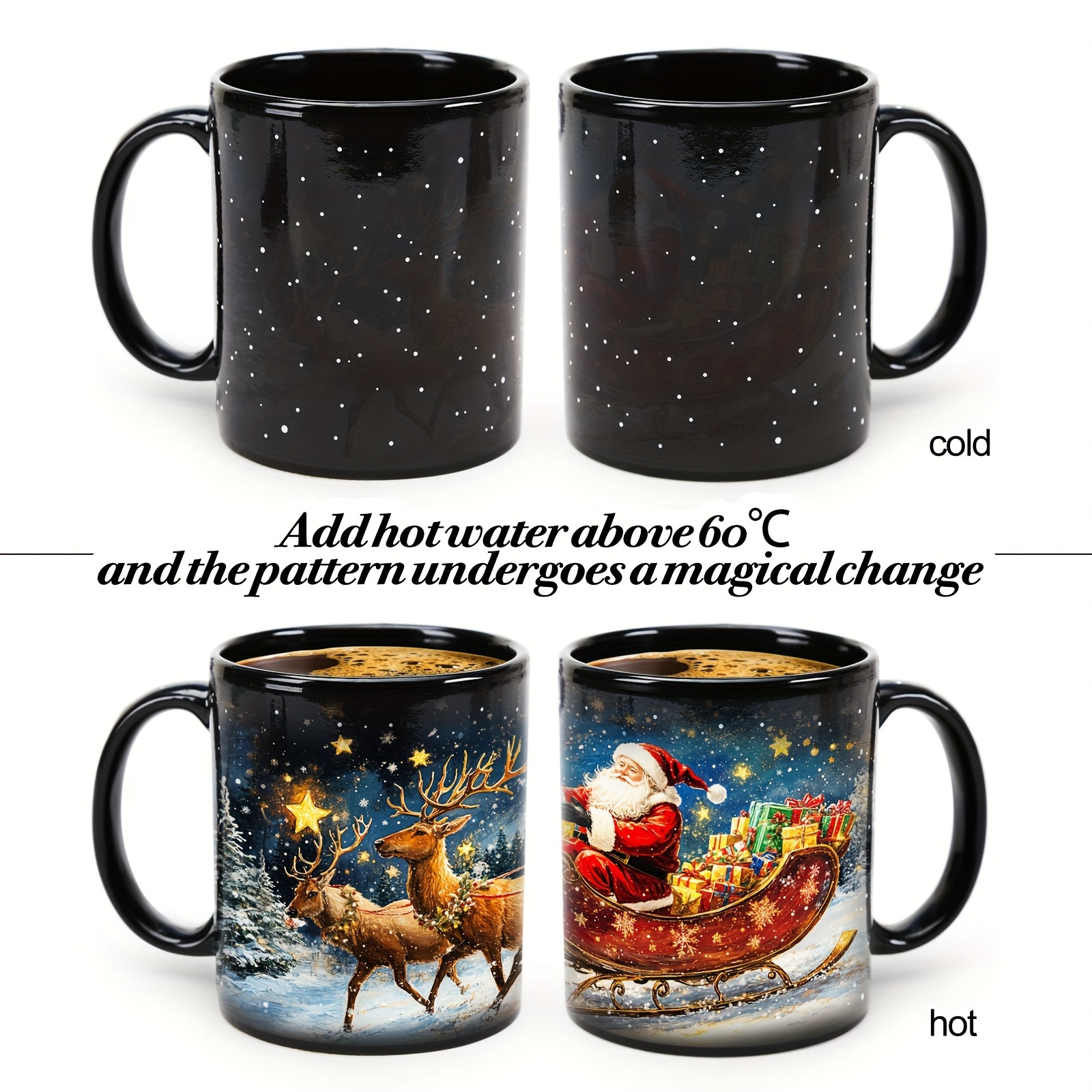 Santa Claus Starry , Santa Claus Color Changing Cup, Christmas Coffee Cup, Christmas Mug, Christmas Gift 11oz