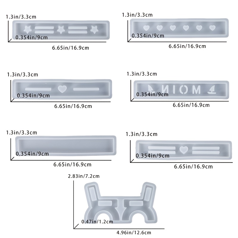 7pcs Silicone Molds For Park Bench Casting