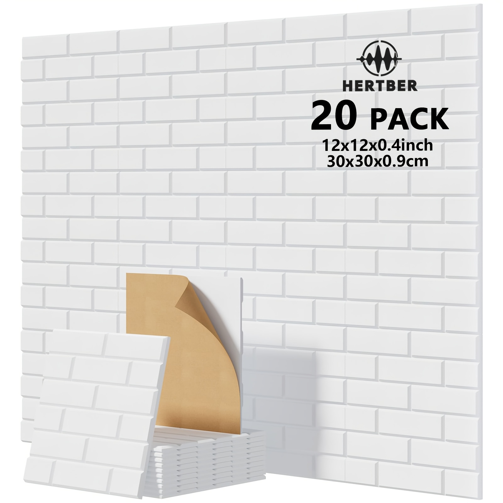20 Pack Self-Adhesive New Brick-Pattern Soundproof Panels