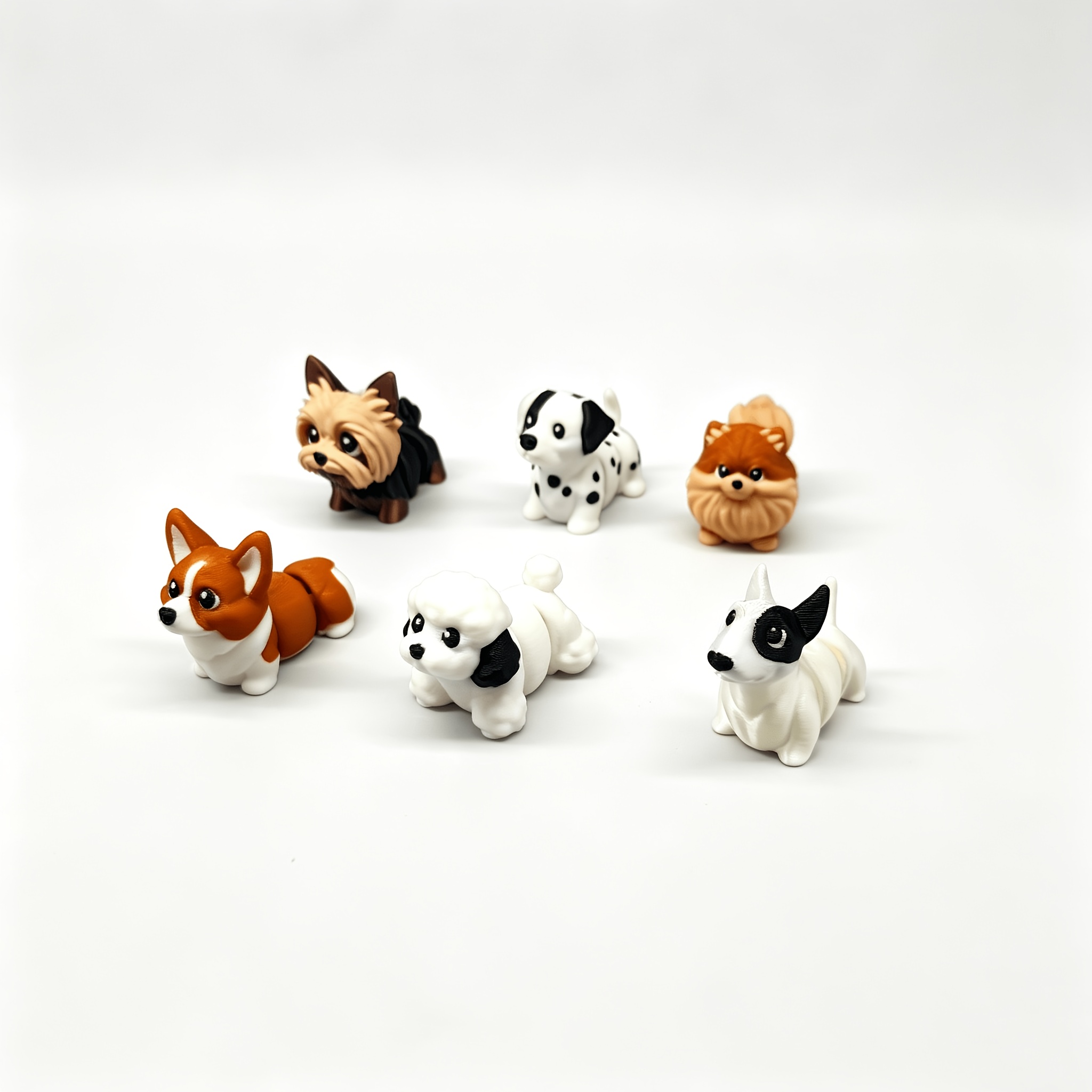 6pcs Adorable Dog Doll Model Set for Interactive Play