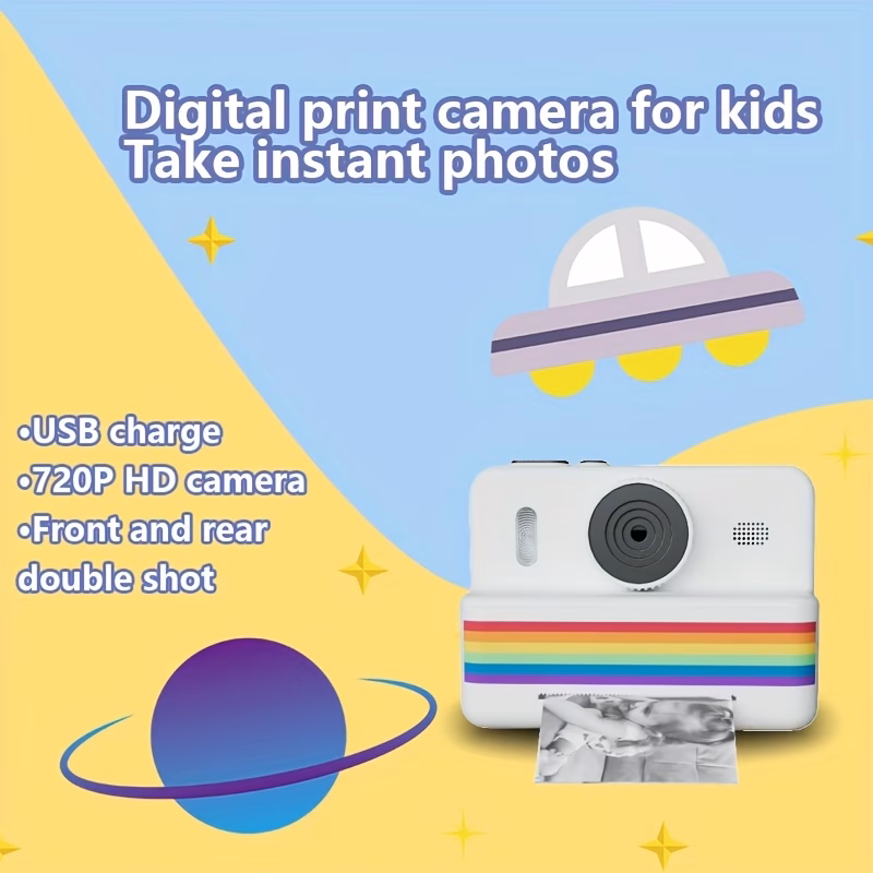 fotocamera instantanea per bambini con selfie e video 1080p - stampante fotografica per ragazzi e ragazze 4+, fotocamera digitale con carta fotografica istantanea, compatibile con iphone/simili (etĆ 4+) Dettagli dell'articolo 5