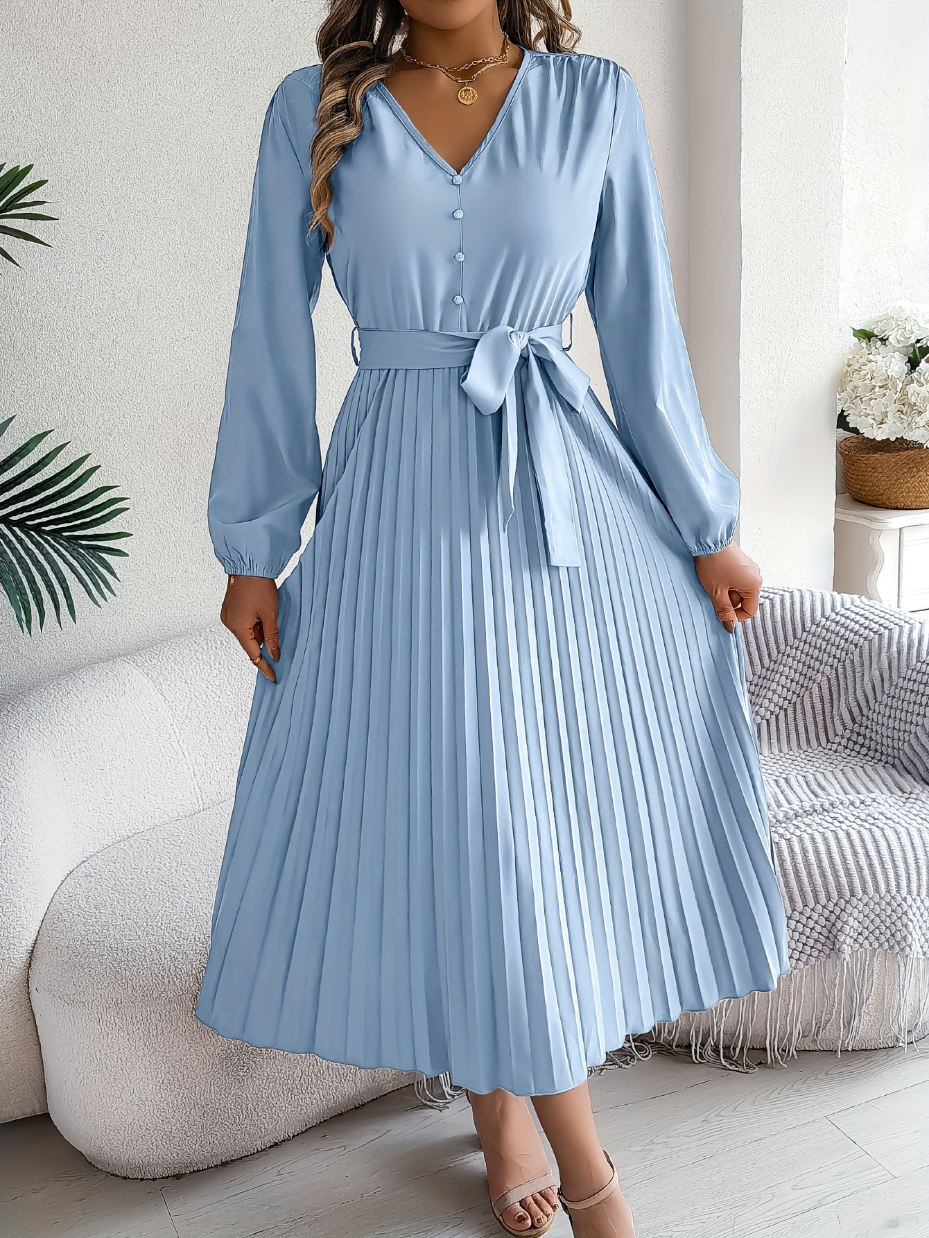 long sleeve piko dress SALE-The Perfect Piko 3/4 Sleeve Swing Dress-Forest Green Small / Forest Green