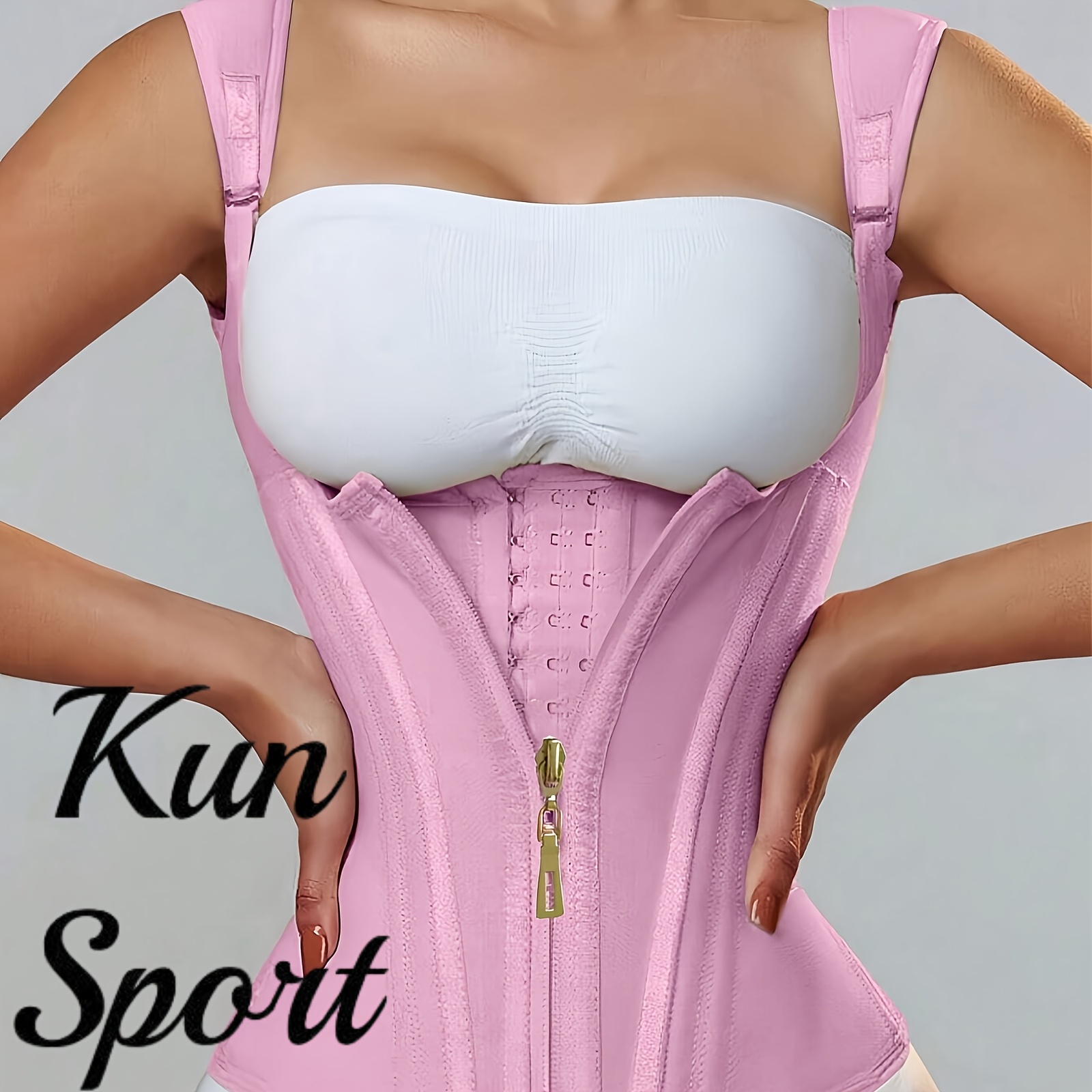 kun sport womens high compression postpartum corset suitable for   adjustable shoulder straps tummy control belt body shaper for postpartum daily wear zipper closure year round use