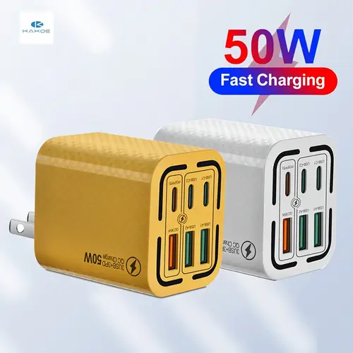 2pcs 50w super fast charging phone charger adapter usb c charger wall travel charger plug usb phone charger for iphone for samsung