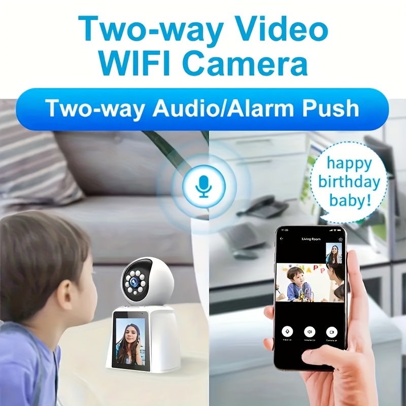 

Camera 3mp Wifi Camera With 2.8 Inch Display Screen, Wifi Camera Smart Indoor Camera Video Wireless Camera, Detection, Night Vision Cameras For Home Security//pet With Phone App