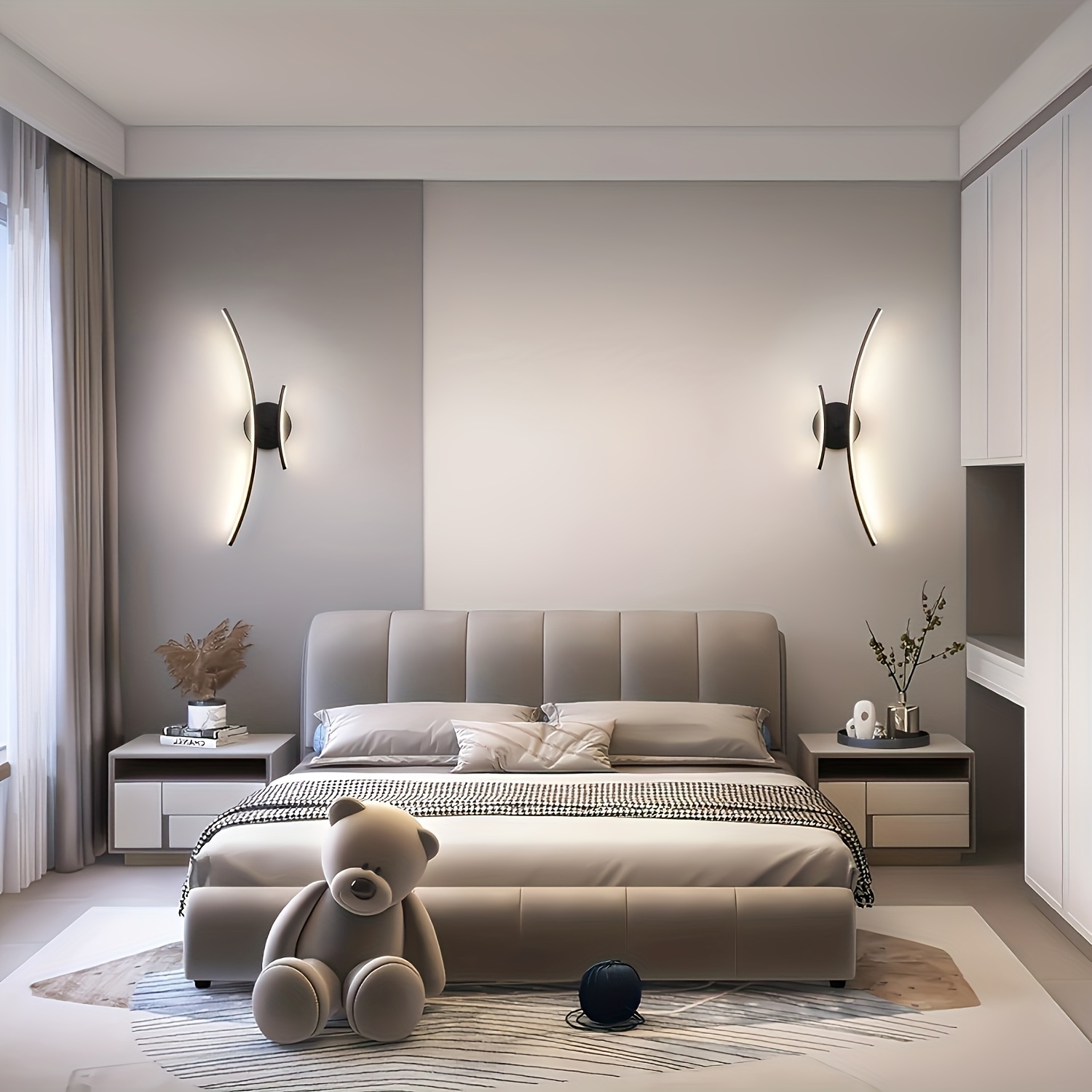 LED Minimalist Decorative Lighting, 4000K Color Temperature, Indoor Wall Lamp, Bedroom Metal Art Lighting, Used for Living Room Dressing Room Bathroom Mirror Front Lamp