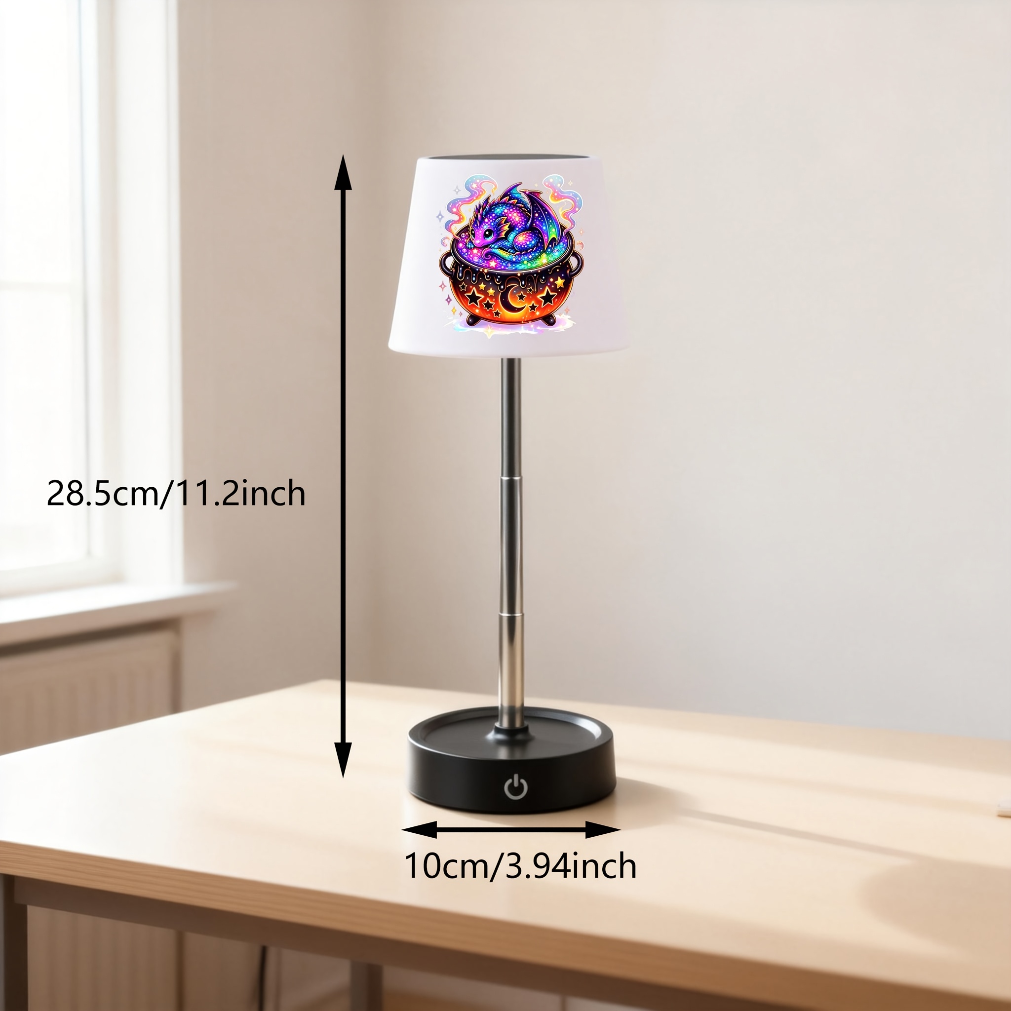 Cute Halloween Pattern Desk Lamp, Rainbow Baby Dragon Design