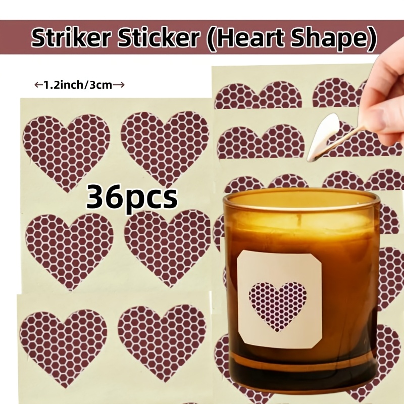 TEMU 18/36pcs Heart Shaped Match Paper Stickers [festive Heart Stickers] 3 Adhesive Decorative Stickers For Weddings, Christmas, Valentine's Day,