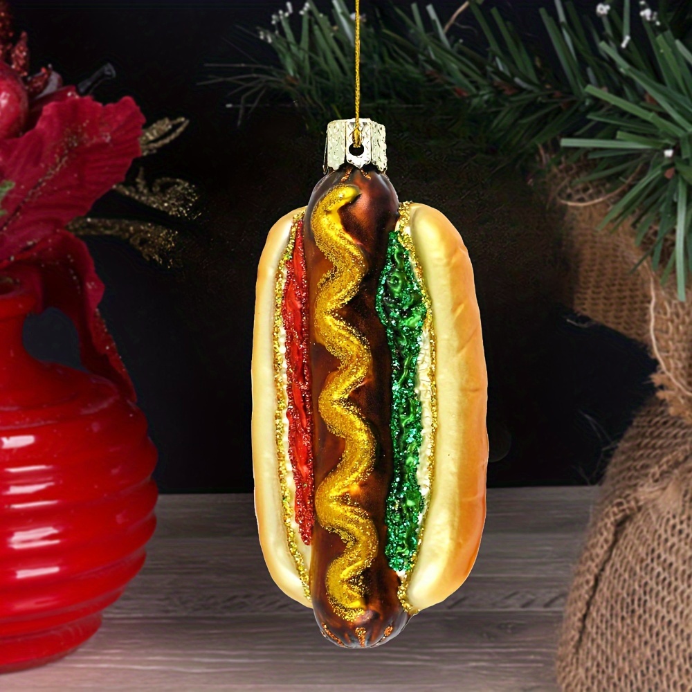 

1pc Festive Acrylic Christmas Tree & Hot Dog Ornament - Gift