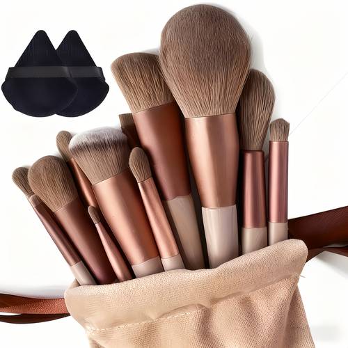 15pcs professional makeup brush set with soft nylon bristles suitable eyeshadow foundation blush multi brush for contouring powder powder application ideal for beginners professional artists soft