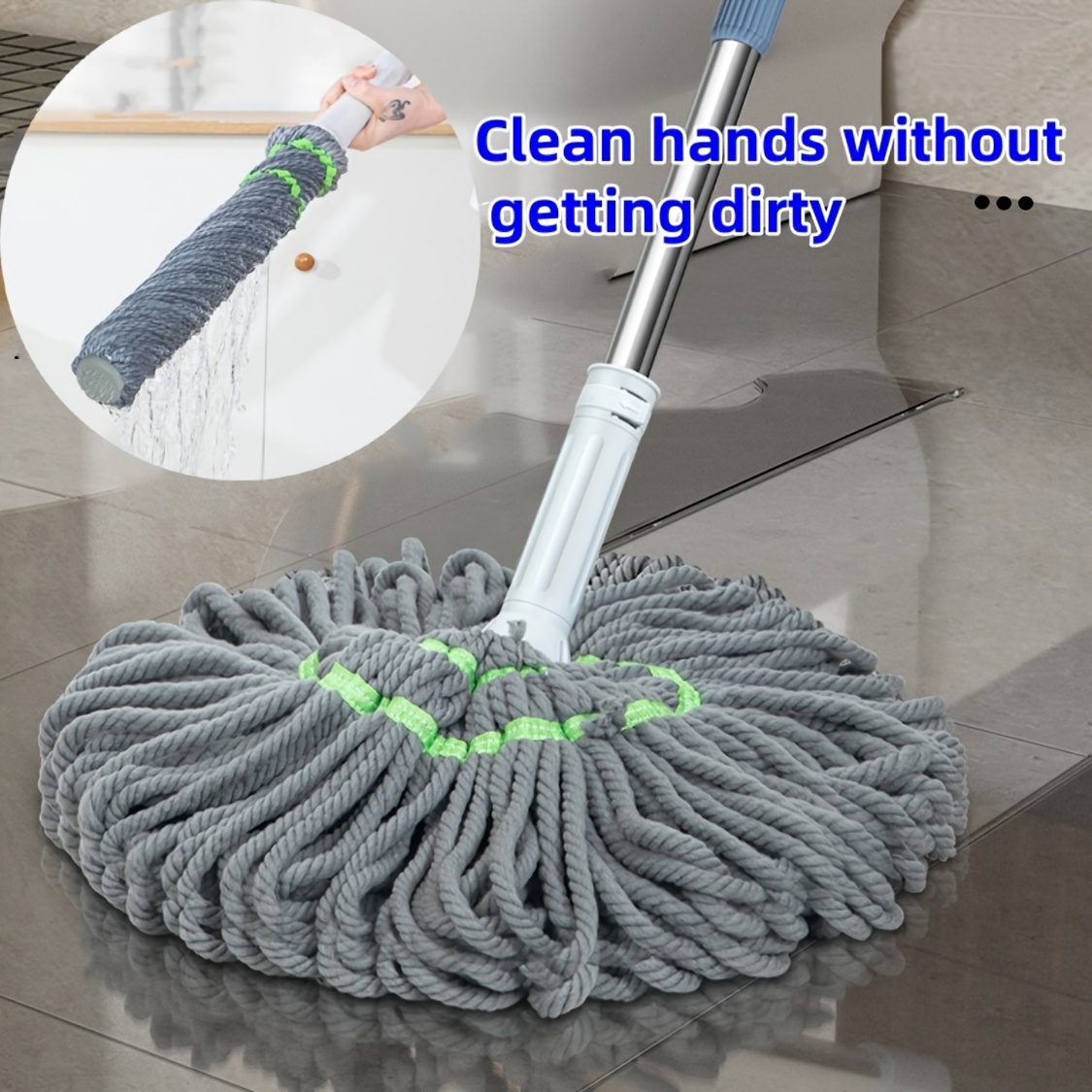 

1pc, Rotating Mop, - Mop, , Wet And Dry Use, Household Bathroom Removal Mop, Cleaning , Cleaning Accessories