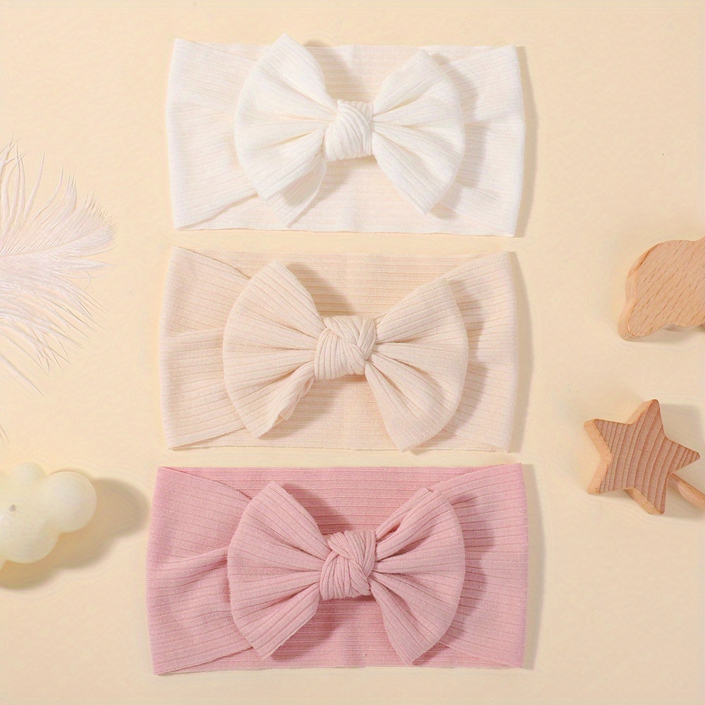 Image of 3-pack Fashionable And Simple Bow Headbands, Soft And Hair-friendly Nylon Hairbands For And, Accessories For