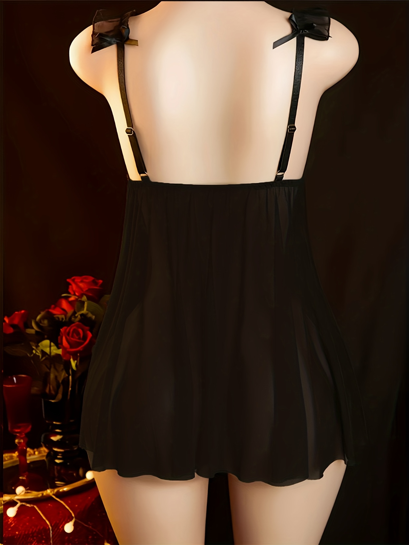 Sexy Lingerie, Women's Sexy Sleepwear, Bust-slit, Hollow-out See-through Camisole Nightgown, Sexy Underwear, Loungewear