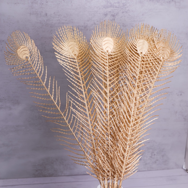 

5/10 Simulated Feathers, Artificial Eucalyptus Stems For Winter Decoration Diy Flower Wedding Bouquets, Home Office Decoration Aesthetic Room Decoration, New Year's Eve And Spring Home Decoration