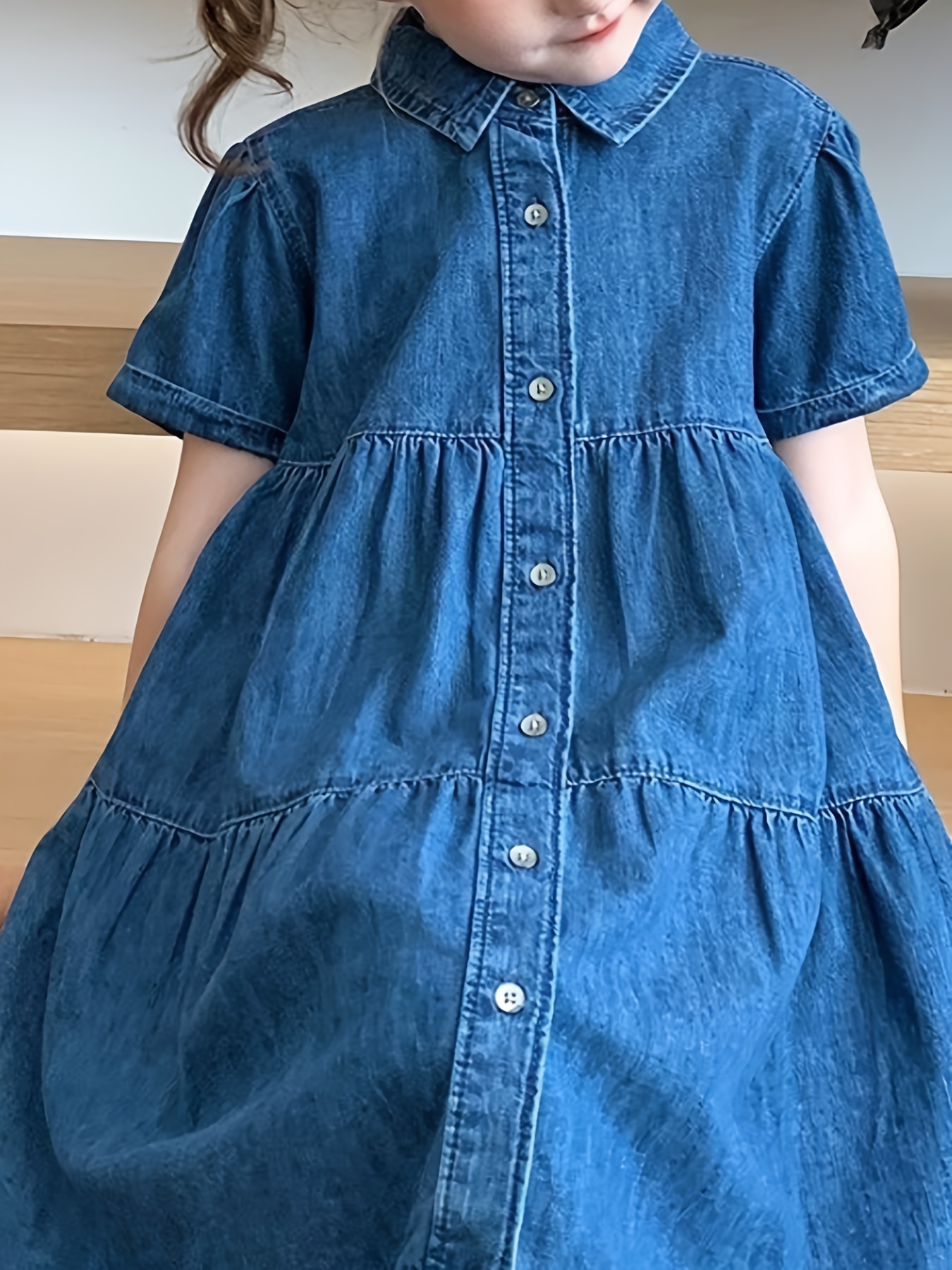 Girls Denim Dress - Temu United States