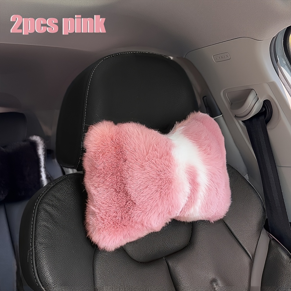 TEMU 2pcs Autumn Winter Car Head Rests For Car Interior, Bone-shaped Car Pillows, Fully Supporting Your Neck For A Pleasant , For Partner, And