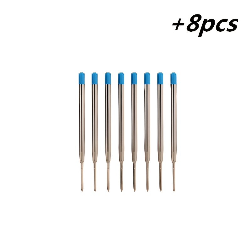 TEMU European Standard Ballpoint Liquid Ink Pen Refills, Metal And Plastic , Black And Blue, Smooth Writing, 0.5mm Tip, For Writing And Note-taking.