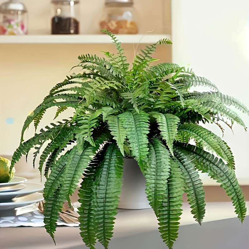 

1pci Branch Large Artificial Fern, 48 Inch Artificial Boston Fern, Artificial Green Plant, Long- Storage, Suitable For Home, Office, Yard, Garden Indoor And Outdoor Decoration 1 Pack