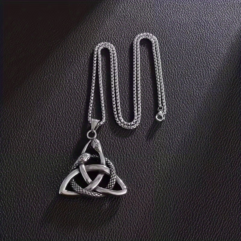 Women's Viper Trinity Pendant Necklace, Nordic Celtic Amulet