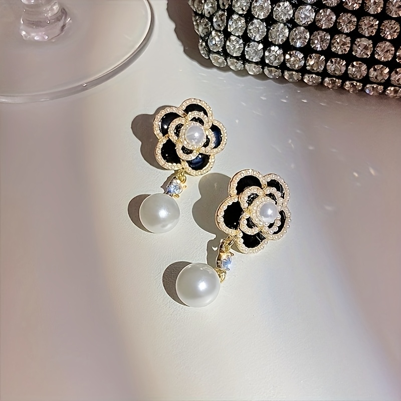 Camellia White Flower New Earrings Female Korean Style French Style