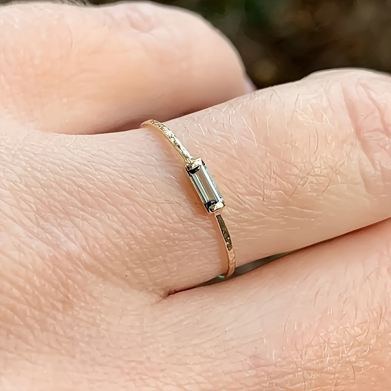 Vintage Gemstone Ring Golden Tone Copper for Women