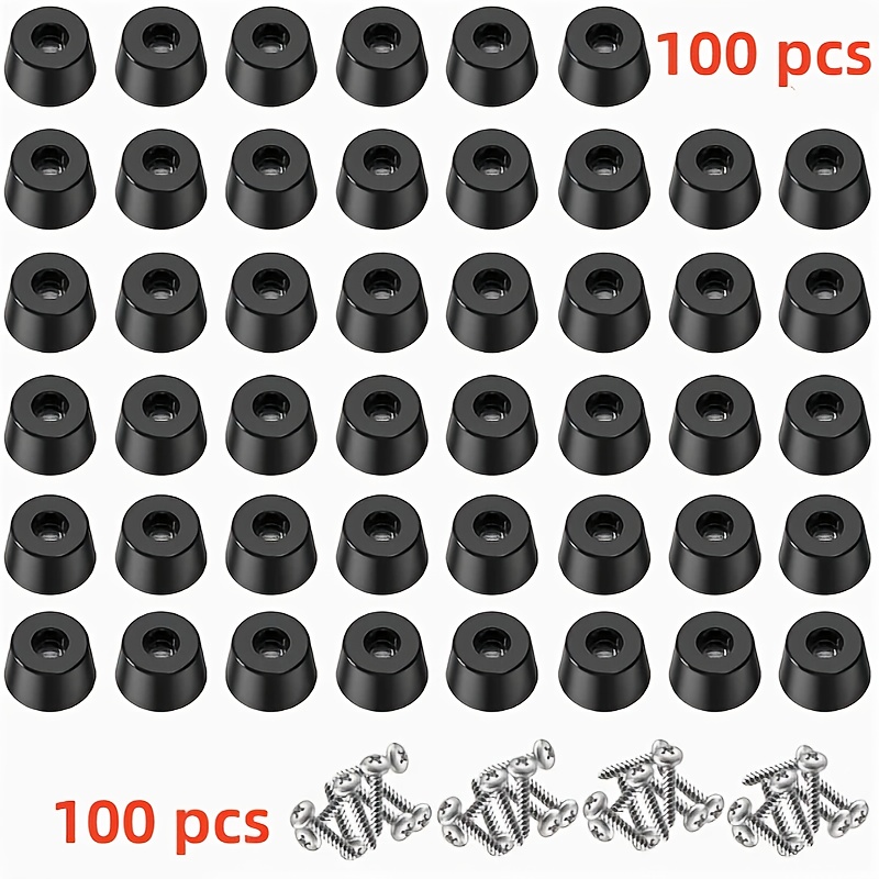Image of 200pcs Furniture Rubber Feet Pads, 100 Sets Anti-slip Buffer Pads, Furniture Feet, Chair Leg Floor Protection Caps, Suitable For Cutting Boards And Electronic Products, No Power Supply Required