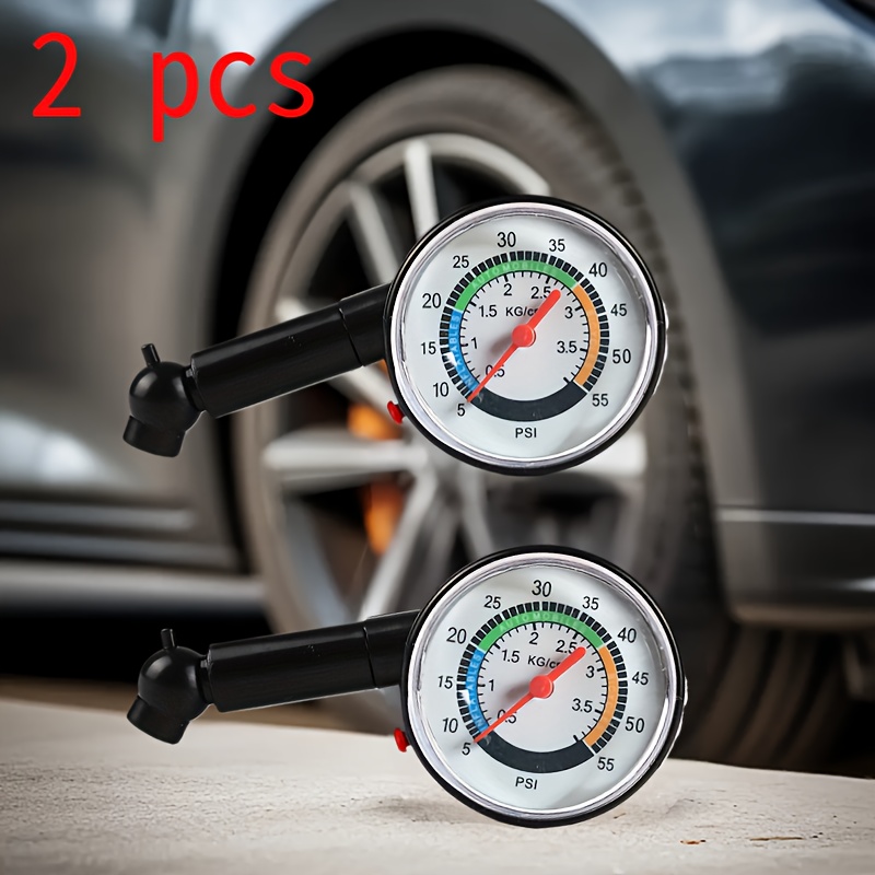 E-shop 2 Stk. hochpräzise Reifendruckmesser, batterieloses Design, Doppelskala PSI & Bar für genaue Messung, keine Batterien erforderlich, für die