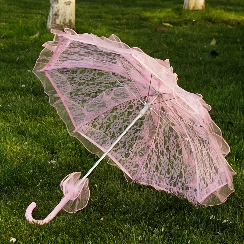 

Romantic Lace Umbrella, Bridal Lace-edged Parasol For Photo Studio, Wedding, Party, Gift, Birthday & Bachelorette Celebrations