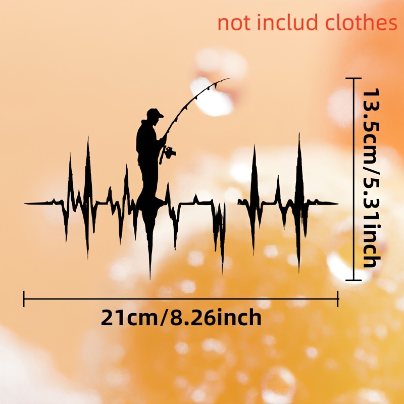 TEMU Calcomanías de Transferencia Térmica ECG Duraderas y Lavables para Pesca - Fáciles de Planchar, Adecuadas para Camisetas DIY, Jeans, Sudaderas